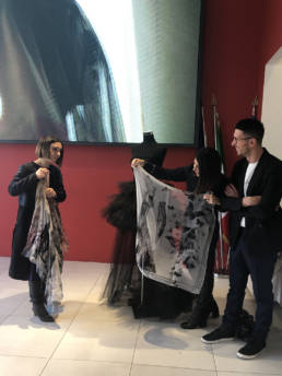 Mario Costantino Triolo con Giulia Fucile e Laura Pellegrino _ Fashion Week 2020