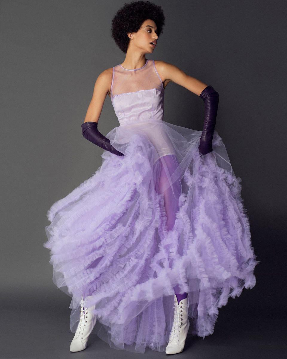 Alta Moda in Los Angeles_ special dress in spring color by Mario Costantino Triolo