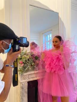 Alicia Aylies Miss France, dresses Alta Moda by Casa di Moda DAVIDE MUCCINELLI • Preview shooting in Paris